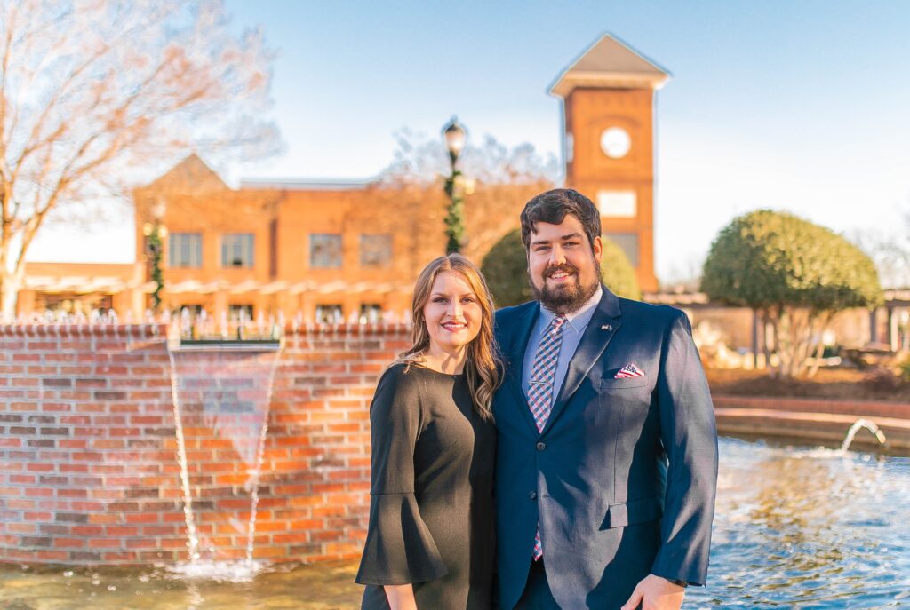 Alan Morgan and Karis Morgan in downtown Greer